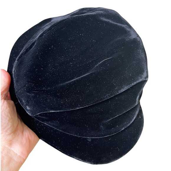 Vintage Stetson Black Velvet Cap Fifth Avenue Womens Hat Size 22